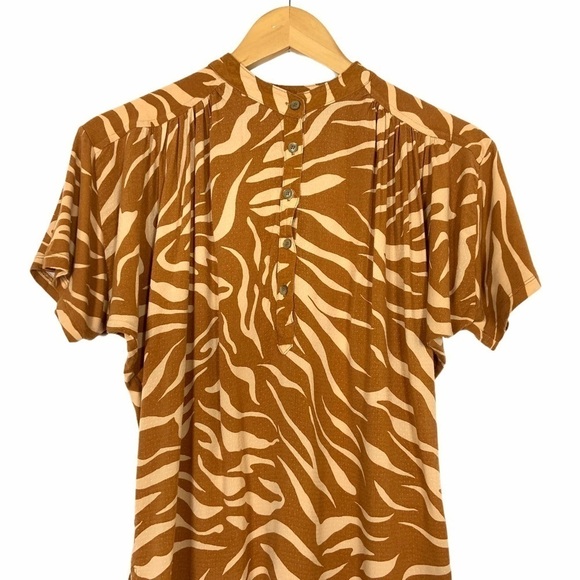 Maeve Anthropologie Half Button Pullover XS Brown - Picture 3 of 7